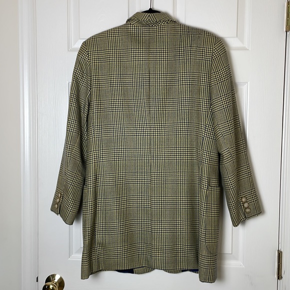 Vintage “Mondi” Blue, Gold and Black Plaid Boyfriend Jacket - Picture 4 of 4